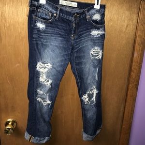 Abercrombie ripped cropped jeans